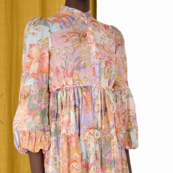 Zimmermann Belted Cotton Tiered Dress -perfect for special occasions - Picture 4 of 14